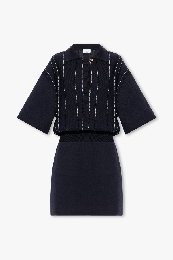 スカート Salvatore Ferragamo Black Stretch Wool Blend Skirt Ferragamo Black Stretch Wool Blend Skirt – LOZURI®